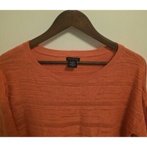 Calvin Klein Jeans Pink 3/4 Sleeve Sweater Medium Ribbed Textured Knit Pattern